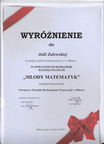 Julia Zalewska Młody Matematyk