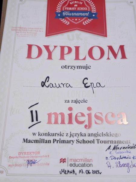 Międzyszkolny Konkurs Wiedzy z Języka Angielskiego Macmillan Primary School Tournament