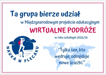 Podsumowanie udziału kl 3a w projekcie edukacyjnym '' Wirtualne podróże''