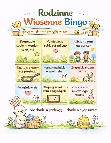 Rodzinne Wiosenne Bingo - wspólna inicjatywa Samorządu Uczniowskiego i psychologa szkolnego