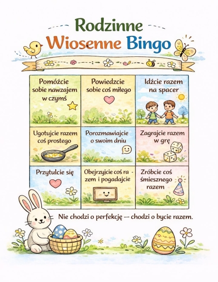 Rodzinne Wiosenne Bingo