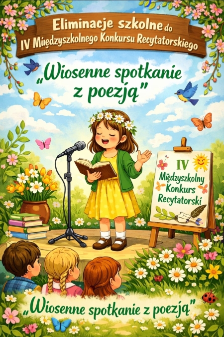 Eliminacje szkolne do IV Międzyszkolnego Konkursu Recytatorskiego „Wiosenne spotkanie z poezją”