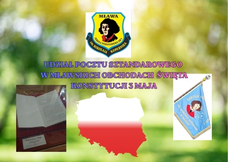 Udział pocztu sztandarowego w uroczystościach miejskich 3 Maja