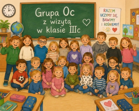 Grupa Oc z wizytą w klasie IIIc